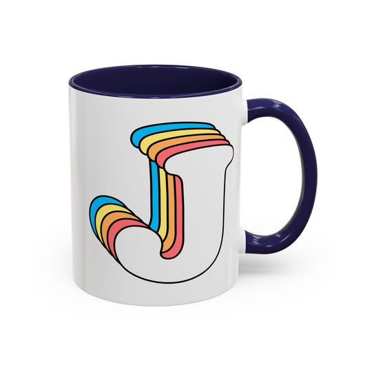 Rainbow Retro Initial Letter Mug