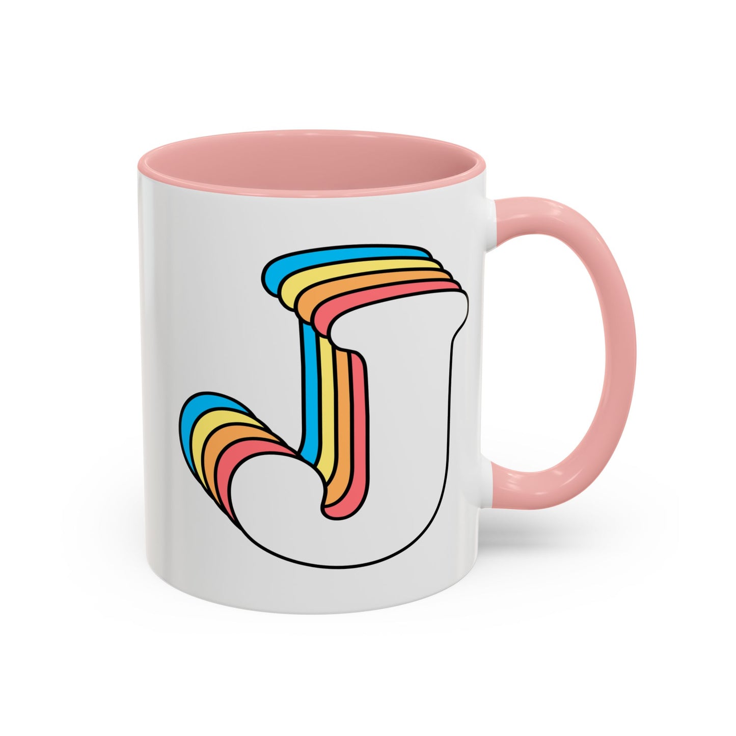 Rainbow Retro Initial Letter Mug