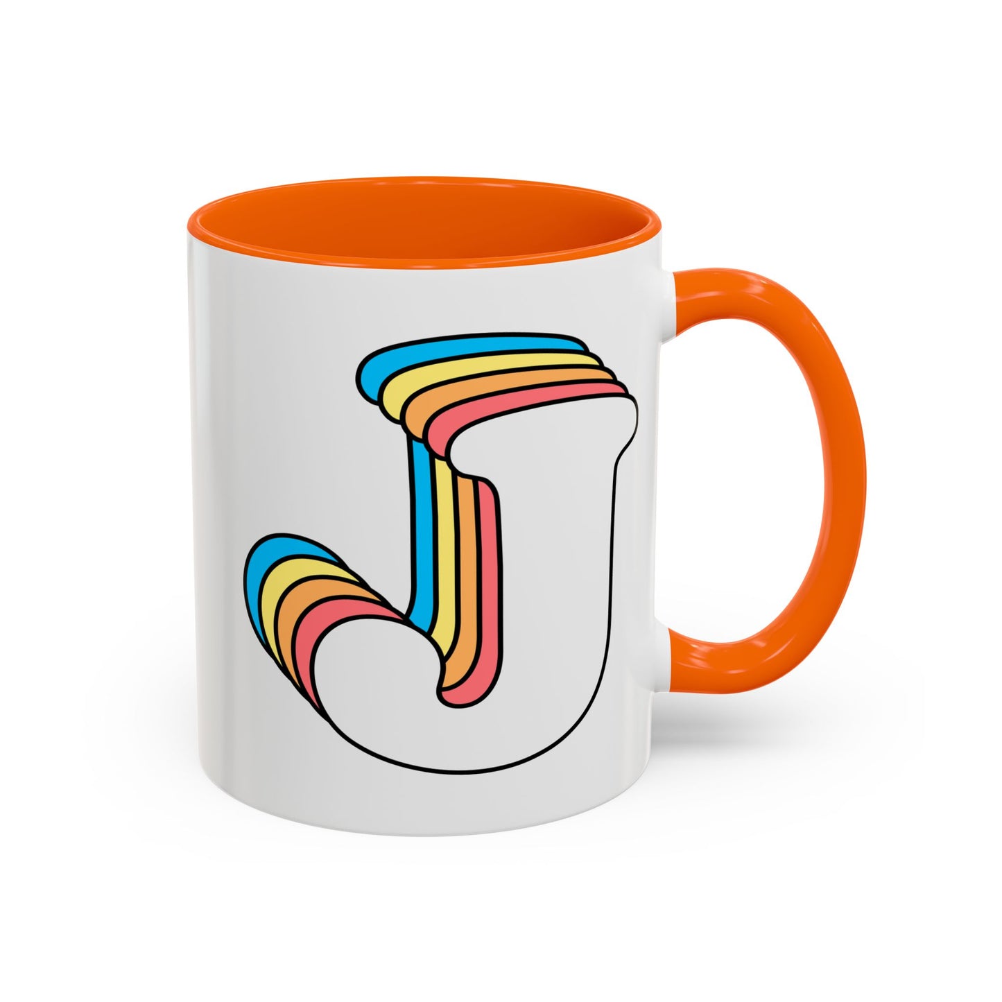 Rainbow Retro Initial Letter Mug