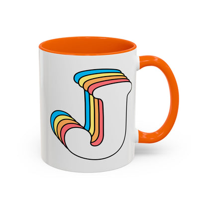 Rainbow Retro Initial Letter Mug