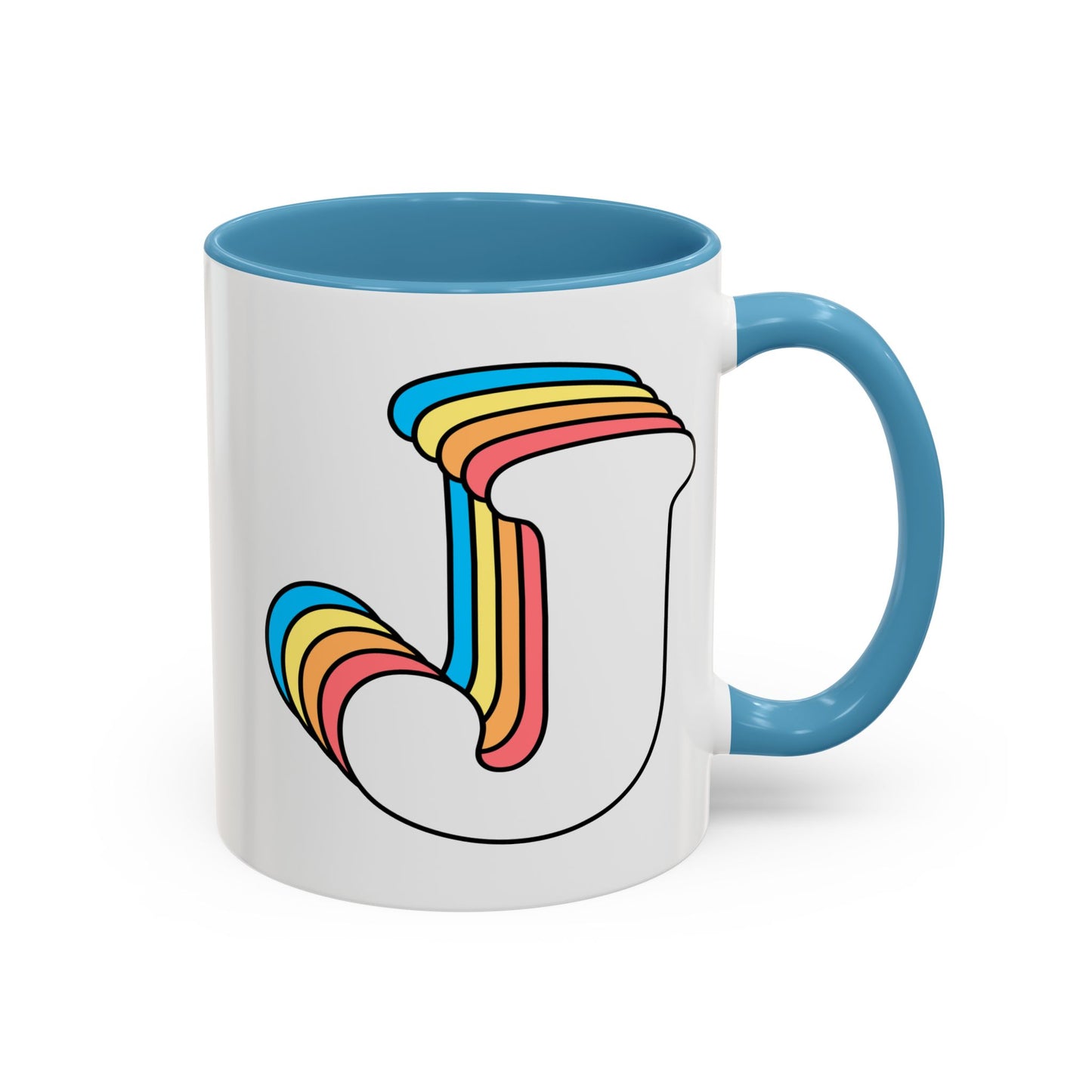 Rainbow Retro Initial Letter Mug