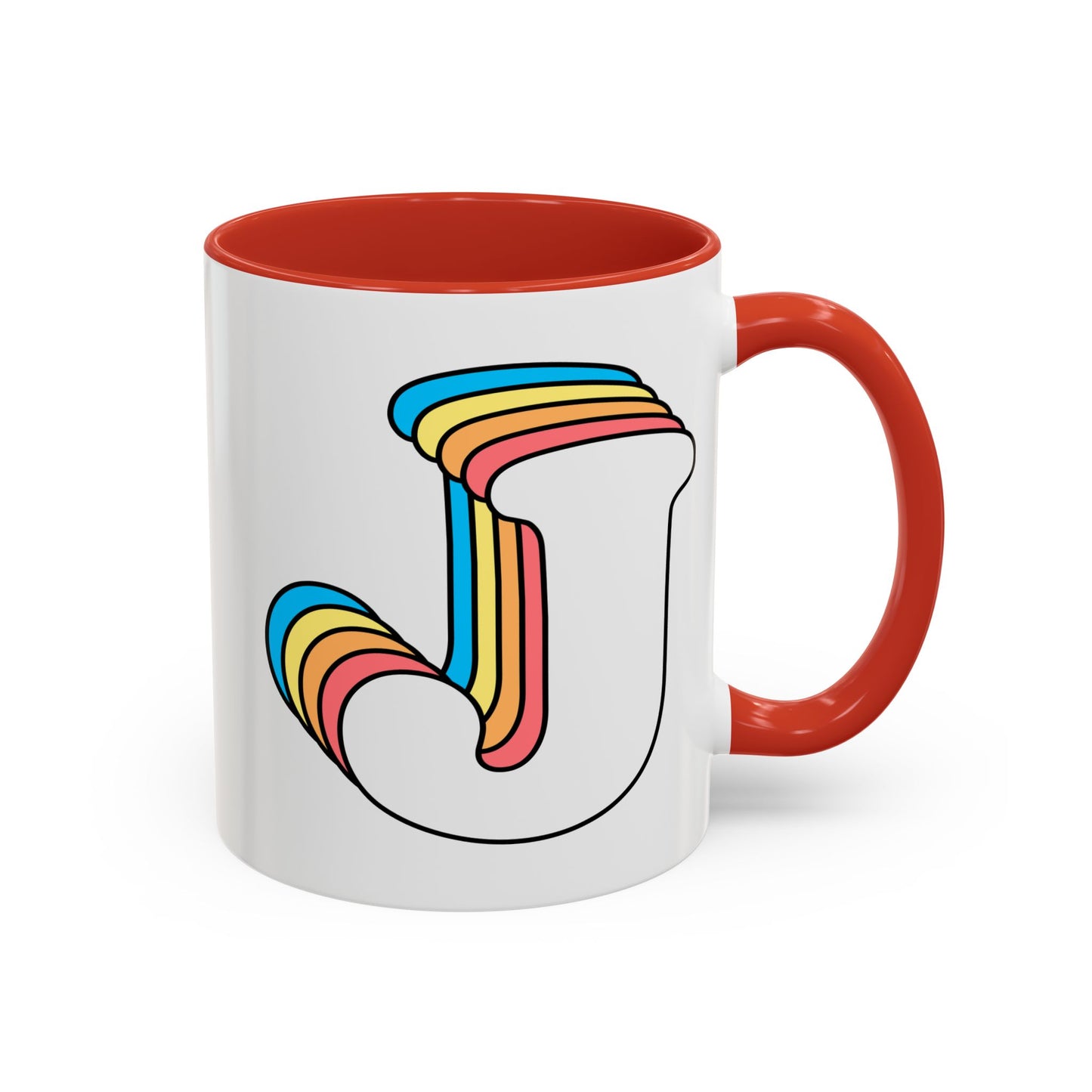 Rainbow Retro Initial Letter Mug