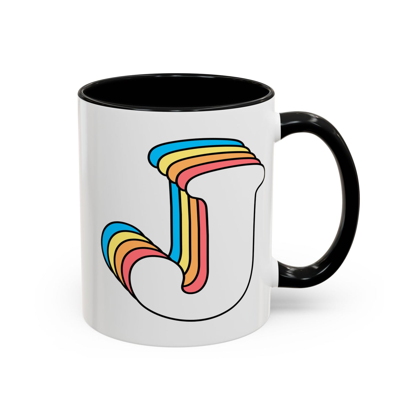 Rainbow Retro Initial Letter Mug
