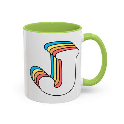 Rainbow Retro Initial Letter Mug
