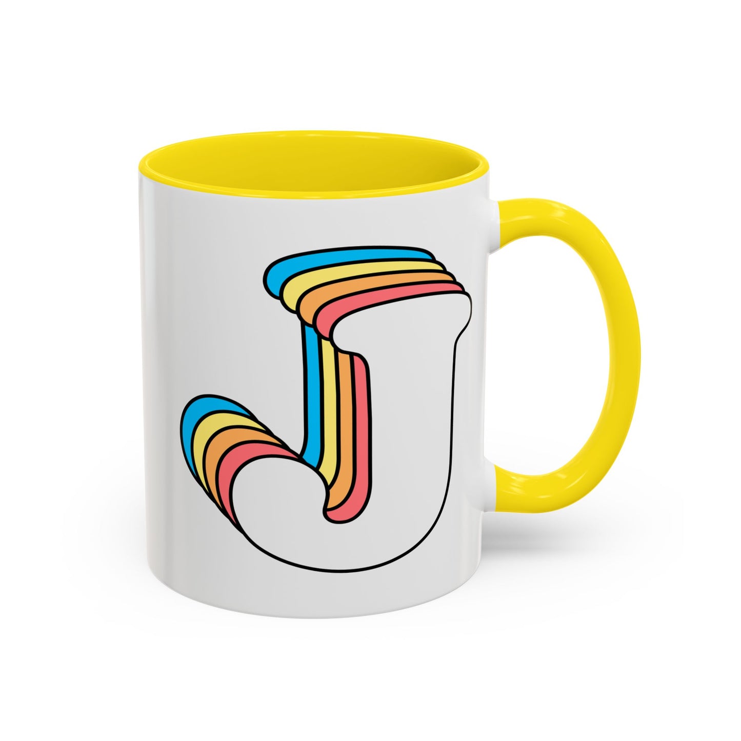 Rainbow Retro Initial Letter Mug