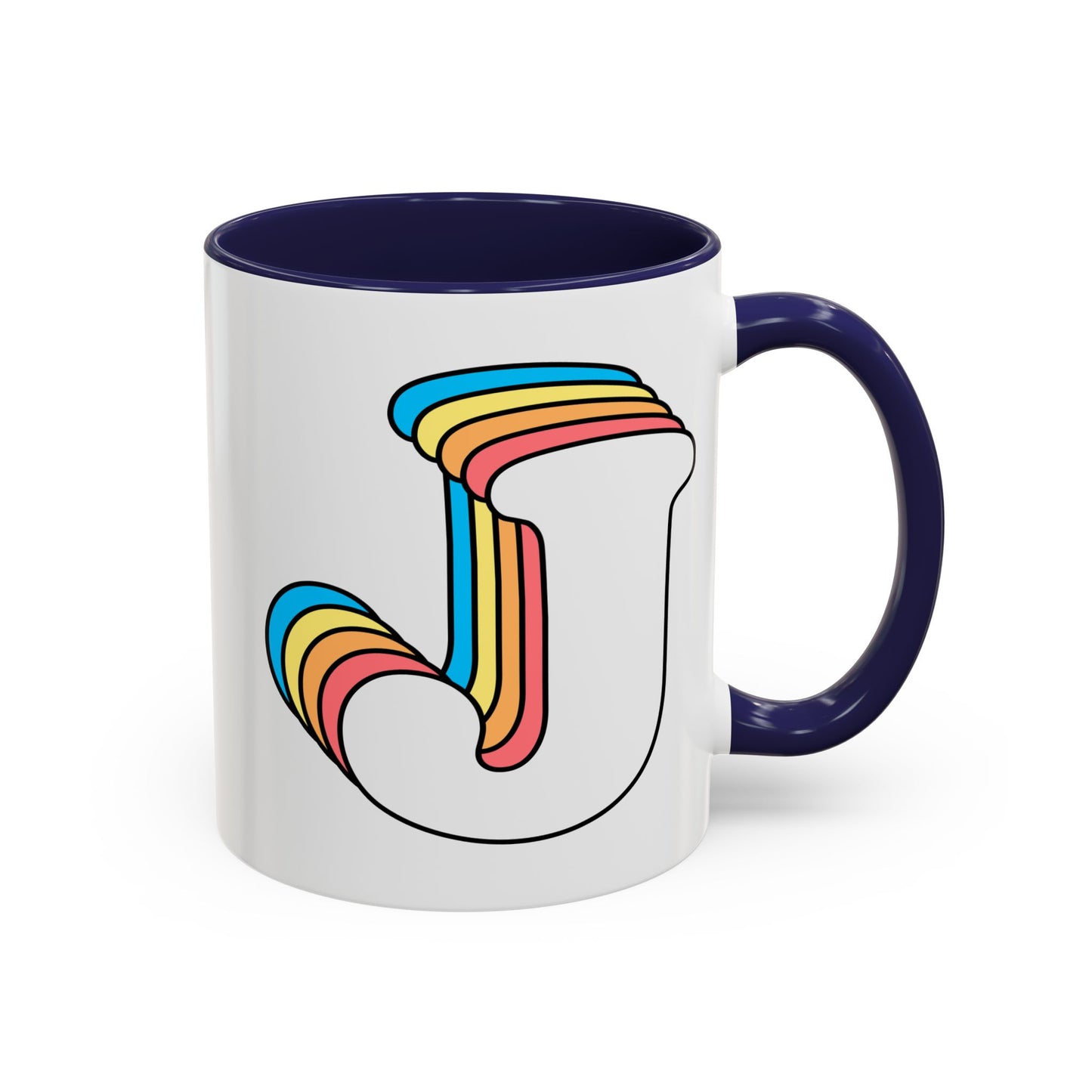 Rainbow Retro Initial Letter Mug