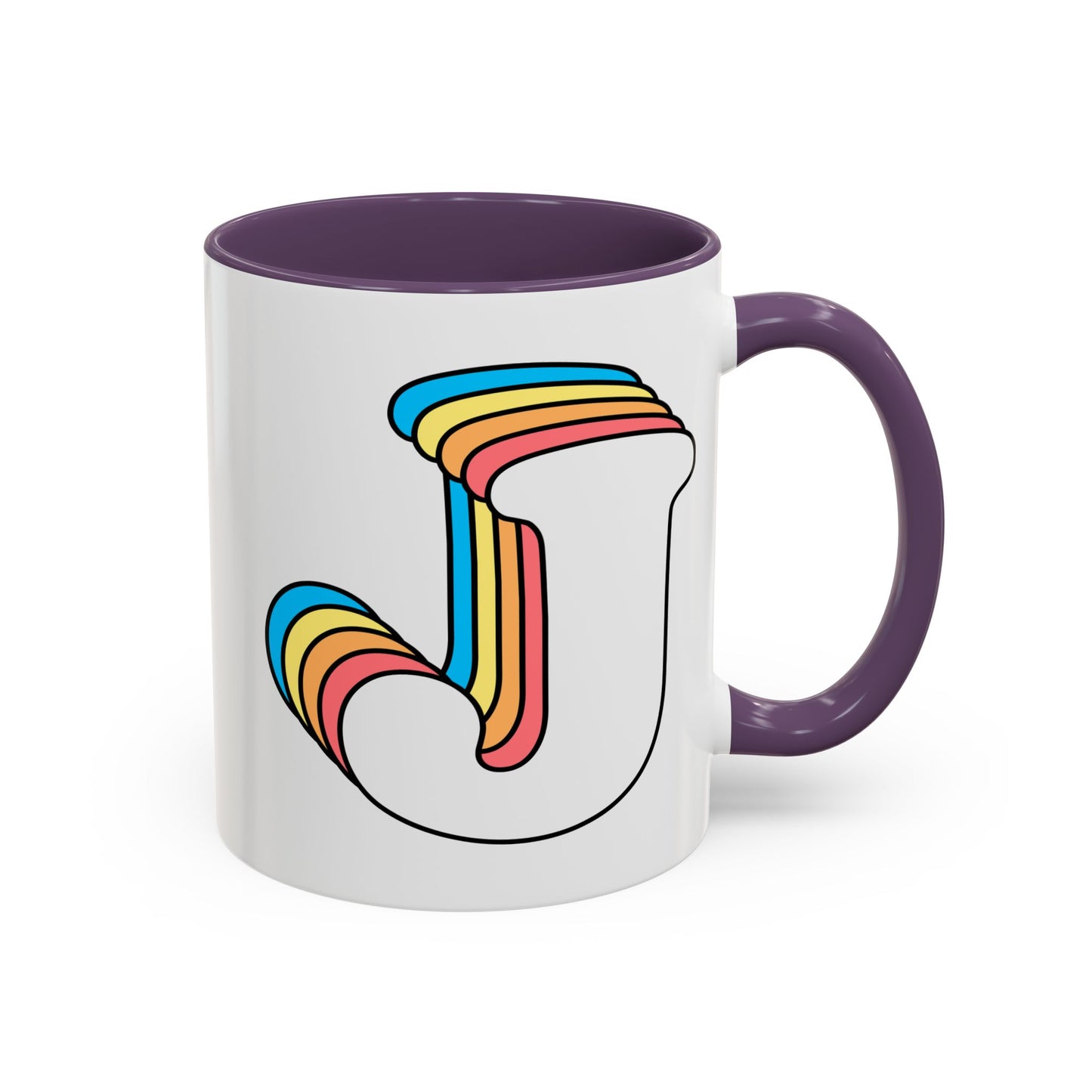 Rainbow Retro Initial Letter Mug