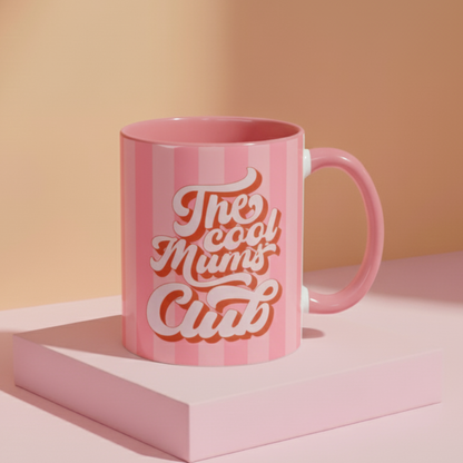 The Cool Mums Club Mug in Pink Stripe