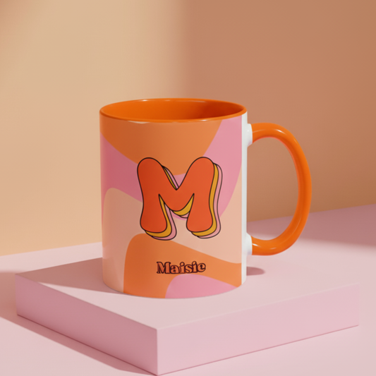 Retro Initial Personalised Mug