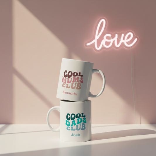 Cool Mums and Dads Club Personalised Mug Set